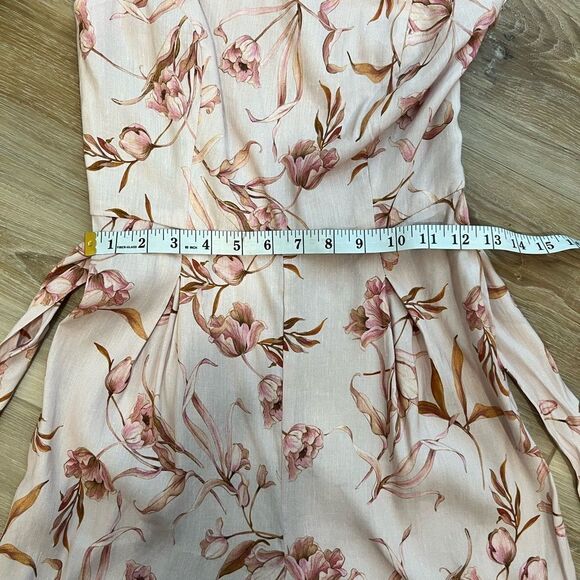 ANTONIO MELANI Floral Carlos One Shoulder Wide Leg Jumpsuit in Pink Tulip Size 0 - Picture 7 of 9